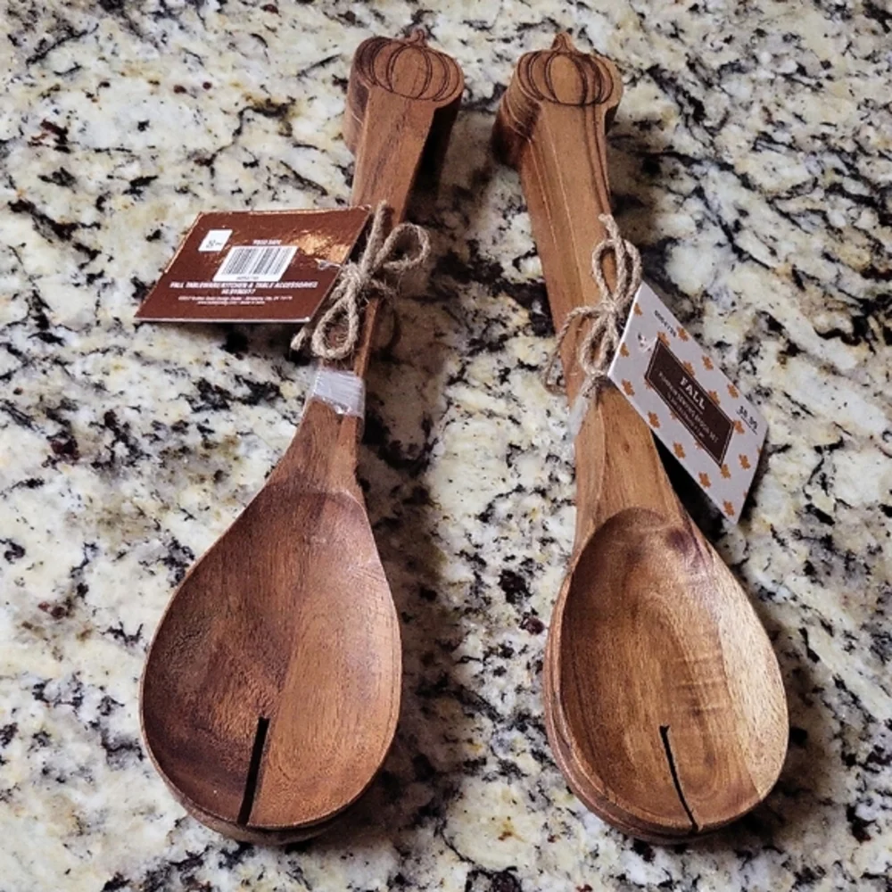 Wood Serving Spoon Pumpkin Set Bundle